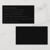 Insanely Black (das dunkelste Schwarz) KUNSTBAR Visitenkarte (Vorne/Hinten)