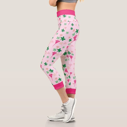 Insanely Pink Floral Botanic Capri Leggings (Links)