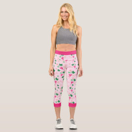 Insanely Pink Floral Botanic Capri Leggings