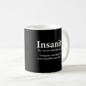 Insanity Definition Funny Wahnity Erklärung Kaffeetasse (VorderseiteRechts)