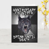 Insanity Wolf Geburtstagkarte Karte (Gelbe Blume)