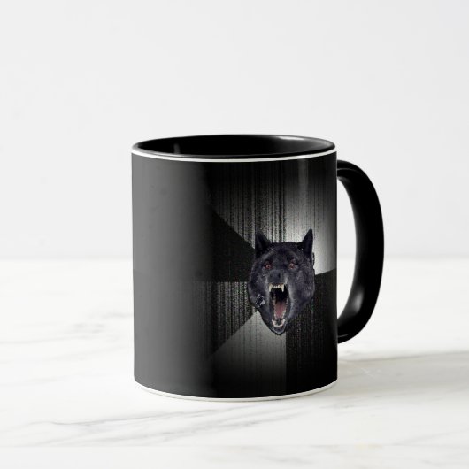 Insanity Wolf Meme Tasse (VorderseiteRechts)