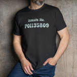 Insasse Nr. PO 1135809 Retro Typografie T-Shirt<br><div class="desc">Hellblau graue Retrotypografie für den berühmten Insassen Nr. PO1135809.</div>