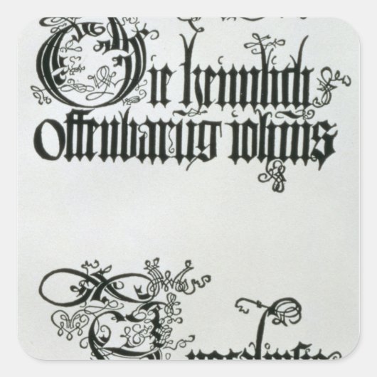 Inschriften in gotischer Schrift Quadratischer Aufkleber (Vorderseite)