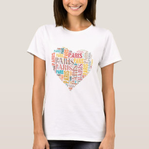 Inschriften Paris im Herzen T-Shirt
