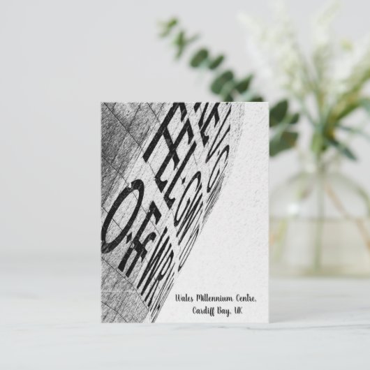 Inschriftenarchitektur für Schwarz und Weiß Postkarte (Stehend Vorderseite)