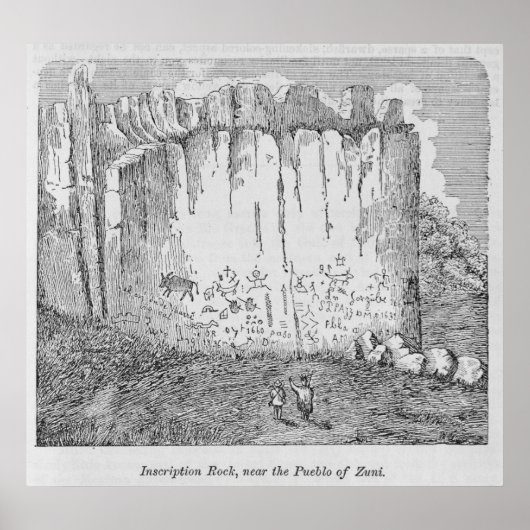 Inschriftenfelsen, in der Nähe des Pueblos Zuni Poster (Vorne)