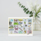 Insect Alphabet Postkarte (Stehend Vorderseite)