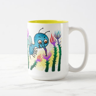 Insect and flowers zweifarbige tasse