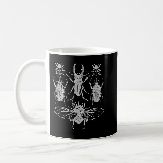 Insect Bug Collection Cicada Stag Beetle Ladybug Kaffeetasse (Links)