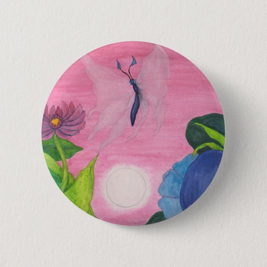 Insect Butterfly Transformation Painting Artwork Button (Vorderseite)