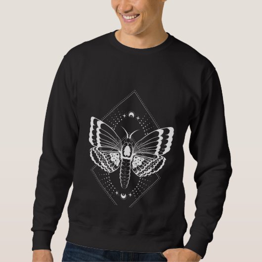 Insect Moth Astrologie Blackcraft Gothic Pagan Wic Sweatshirt (Vorderseite)