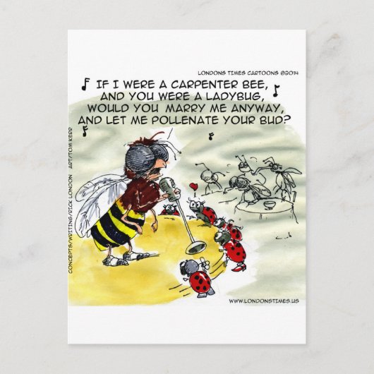 Insect Nightclub Singers Funny Postkarte (Vorderseite)