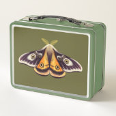 Insekt Art Goblincore Saturnia Moth Green Name Metall Brotdose (Rückseite)