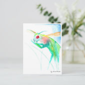 Insekt Gottesanbeterin in bunten Aquarellfarben Postkarte (Stehend Vorderseite)
