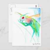 Insekt Gottesanbeterin in bunten Aquarellfarben Postkarte (Vorne/Hinten)
