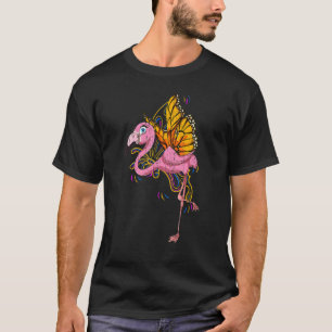 Insekt Schmetterling Zoo Tier Vogel Süß Rosa Flami T-Shirt