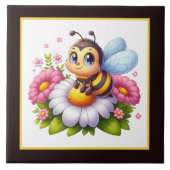 Insekten für niedliche Bienen Fliese (Vorderseite)