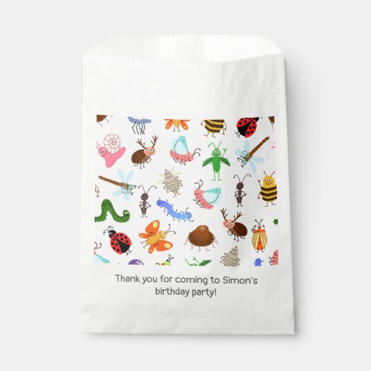 Insekten Geburtstagspartei Geschenktütchen (Vorderseite)