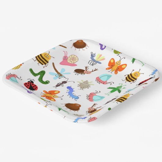 Insekten Geburtstagspartei Pappteller (Gewinkelt)