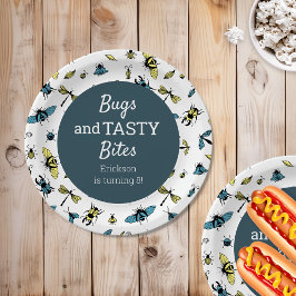 Insekten im Freien Geburtstagsparty | Slate Blue Pappteller