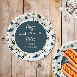 Insekten im Freien Geburtstagsparty Slate Blue Pappteller