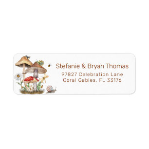 Insekten & Mushroom Baby Shower Label   Whimsical 