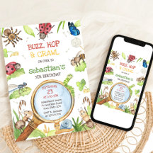 Insekten-Party-Geburtstags-Einladung