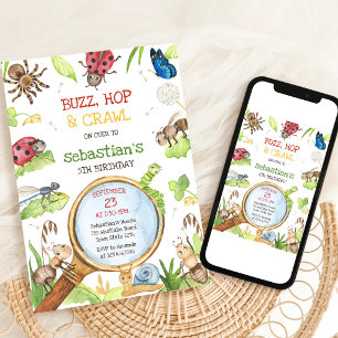 Insekten-Party-Geburtstags-Einladung Einladung