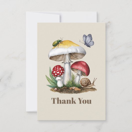 Insekten Pilz-Wald Natur Dankeskarte (Vorderseite)