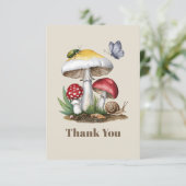 Insekten Pilz-Wald Natur Dankeskarte (Stehend Vorderseite)