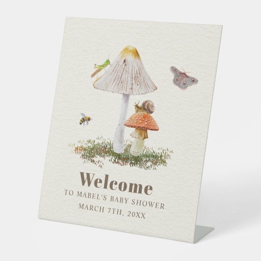 Insekten Pilz-Wald-Natur Kinderdusche Sockelschild (Vorderseite)