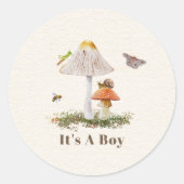 Insekten Pilzholz-Kinderdusche Runder Aufkleber (Vorderseite)