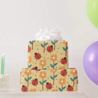 Insekten und Blume Geschenkpapier
