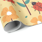 Insekten und Blume Geschenkpapier (Rolleneckpunkt)