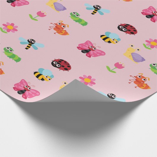 Insekten und Blume Geschenkpapier (Ecke)