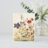 Insekten und Blume von Utamaro Postkarte (Stehend Vorderseite)