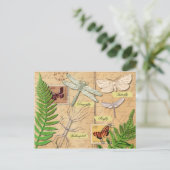 Insekten und der gemeinsame Polypodyfarn Postkarte (Stehend Vorderseite)