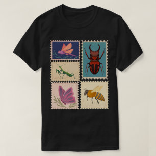Insekten Vintage-Postage Stamps T-Shirt