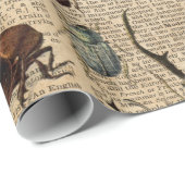 Insekten-Wanzen-Vintage Geschenkpapier (Rolleneckpunkt)