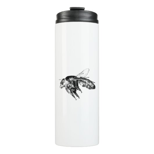 Insektenbiene schwarz thermosbecher (Vorderseite)