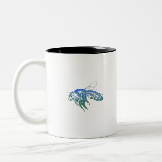 Insektenblau Zweifarbige Tasse (Links)