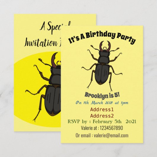 Insektendarstellung Einladung (Vorne/Hinten)