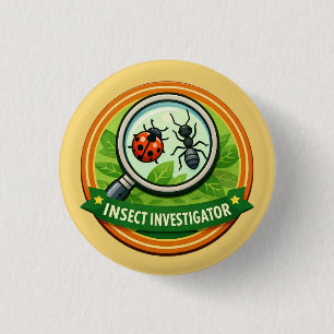 Insektenforscher Explorer Kids Outdoor Auszeichn Button