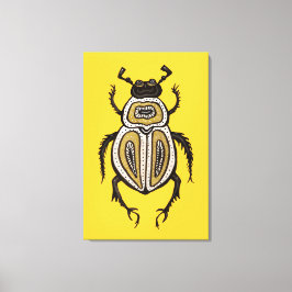 Insektenkunst Lover Yellow Decorative Käfer Leinwanddruck