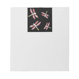 Insektenkunst tanzt Rosa Dragonfly Notizblock
