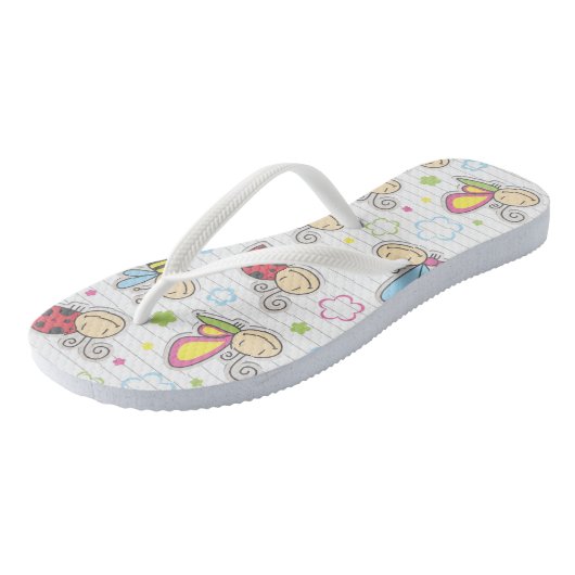 Insektenmuster Badesandalen (Schrägansicht)