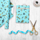 Insektenmuster | Light Blue Geschenkpapier