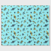 Insektenmuster | Light Blue Geschenkpapier (Flach)