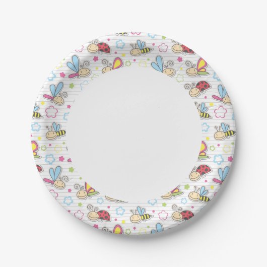 Insektenmuster Pappteller (Vorderseite)